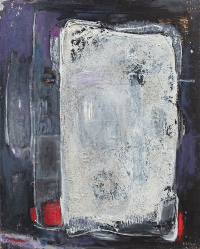 Composition en blanc, rouge et violet